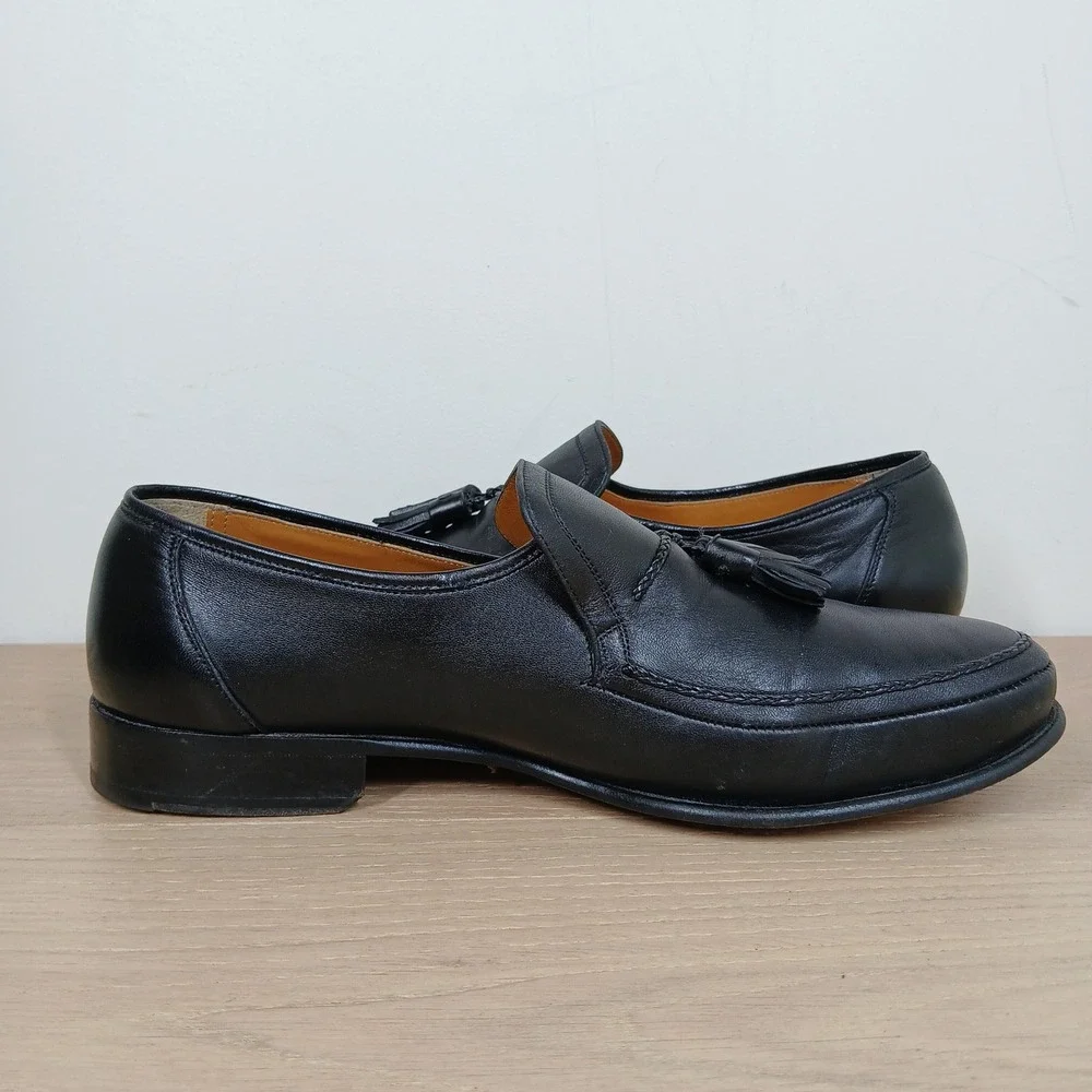 Magnanni Tassel Loafers Mens 9M Black Leather Dress Office Business Casual